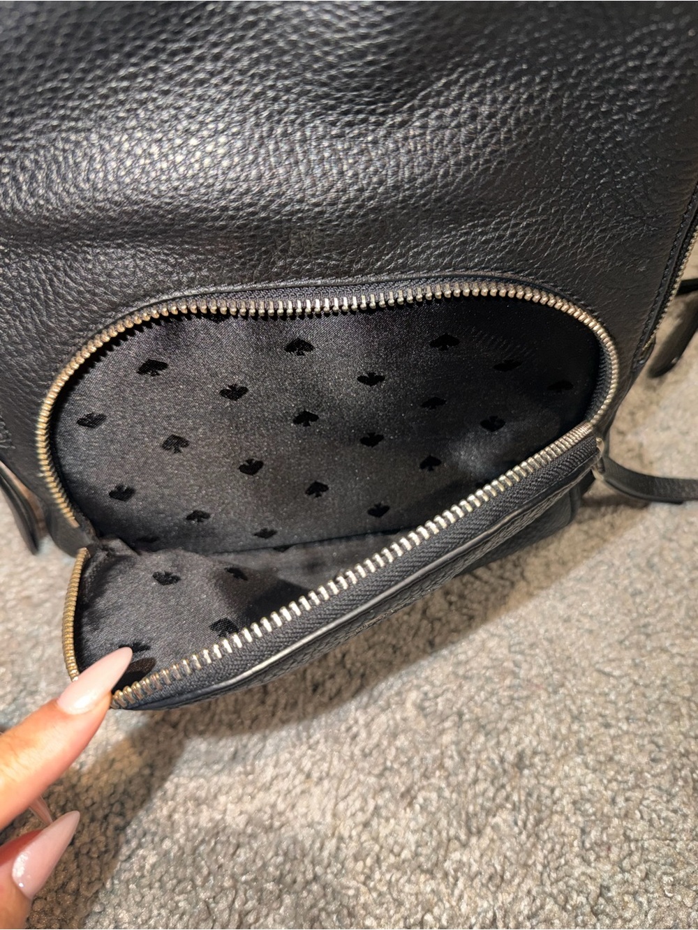 kate spade Black Pebbled Leather Jackson Mini Backpack with Gold Hardware - Picture 2 of 5